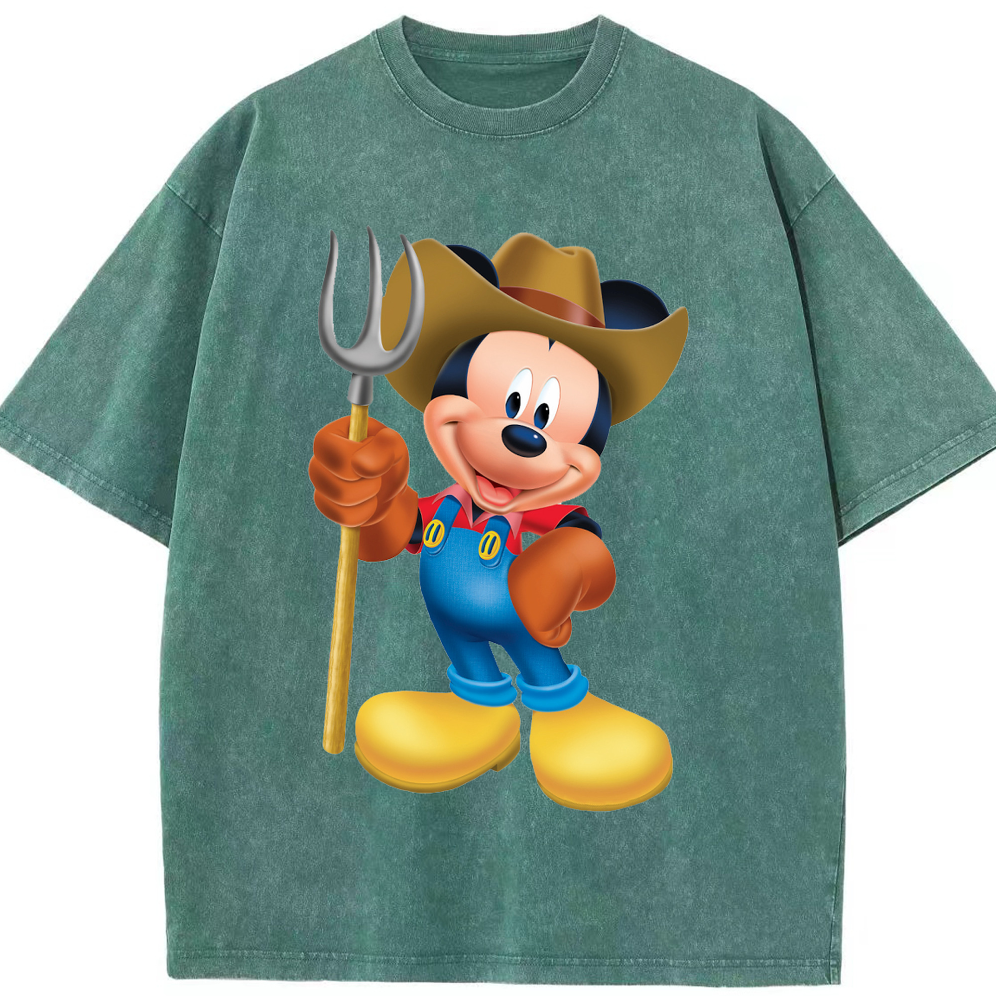 （画像用） ミッキーマウス Mickey Mouse 綿100% ヴィンテージ風 半袖Tシャツ（フロントプリント）